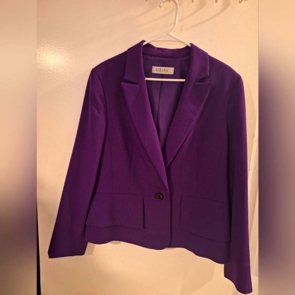 Purple Peplum Kasper Blazer
